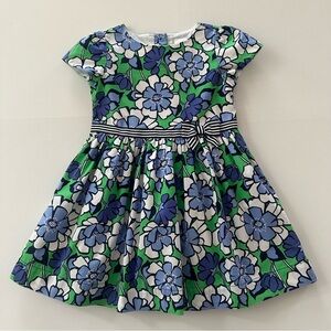 Gymboree 3T Toddler Girl Blue Green Floral Dress Party Easter Spring Summer